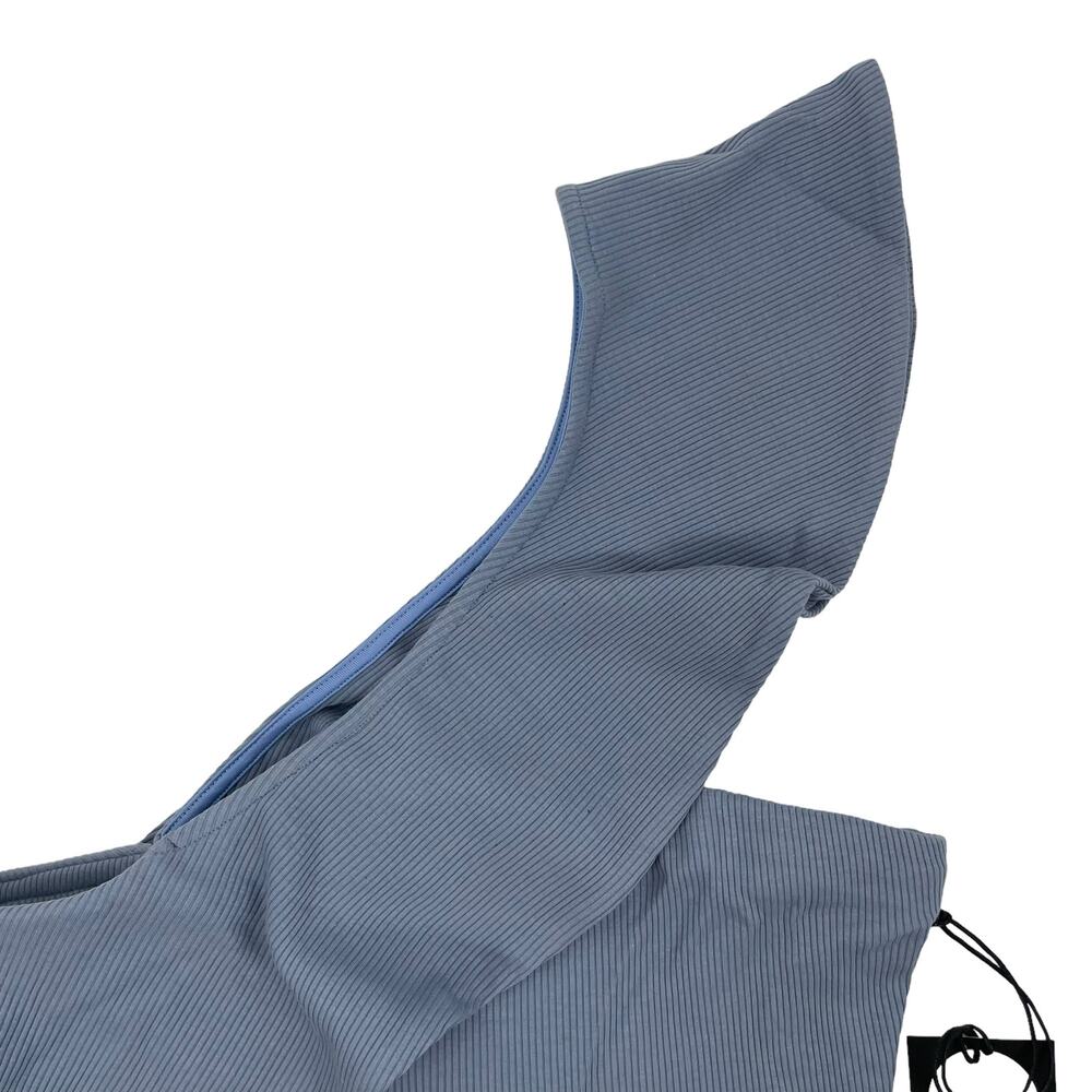 Privacy Please Waverly One Shoulder Crop Top Ruffle Blue Size L - Picture 4 of 8